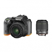 Фотокамера Pentax K-S2 + объективы DA 18-50 DC WR + DA 50-200 DC WR, черный/оранжевый